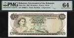 Bahamas Government, $20, L.1965 (1966), serial number A000013, (Pick 23a, TBB B122a), in PMG holder 