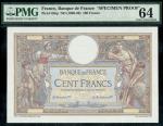 Banque de France, 100 France ND(1908-09), uniface specimen proof, multicolour, woman and child left 