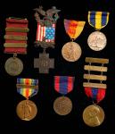 Lot of (7) Military and Paramilitary Badges and Medals Awarded to a Chief Boatswains Mate, 1890s to 