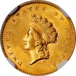 1855 Gold Dollar. Type II. MS-65 (NGC).