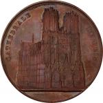FRANCE. Reims. Cathedral of Reims Bronze Medal, ND (ca. 1859). Geerts (Ixelles) Mint. UNCIRCULATED.