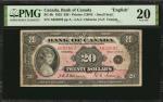 CANADA. Bank of Canada. 20 Dollars, 1935. BC-9b. Very Fine 20.