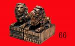 1960年代香港上海汇丰银行铜铸狮子钱罂一对。近 - 未使用The Hong Kong & Shanghai Banking Corp ， a pair of Bronze Lion Saving B