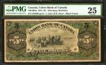 CANADA. Union Bank of Canada. 5 Dollars, 1912. CAD7301604a. PMG Very Fine 25.