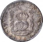 PERU. 8 Reales, 1761-JM. Charles III (1759-88). PCGS MS-63 Secure Holder.