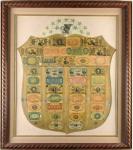 Fr. 1382. Fractional Currency Shield. Gray Background. Framed. Poor.
