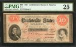 T-24. Confederate Currency. 1861 $10. PMG Very Fine 25.