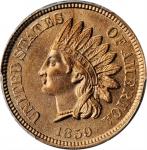 1859 Pattern Indian Cent. Judd-228, Pollock-272. Rarity-1. Copper-Nickel. Plain Edge. MS-66 (PCGS).