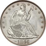 1846 Liberty Seated Half Dollar. WB-15. Rarity-3. Tall Date. MS-65 (PCGS). CAC. CMQ. OGH Doily.