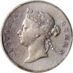 1891年香港半圆银币，PCGS XF Detail，严重清洗