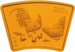 2005乙酉鸡年生肖200元扇形纪念金币