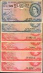 BRITISH CARIBBEAN TERRITORIES. British Caribbean Territories, Eastern Group. 1 & 2 Dollars, Mixed Da
