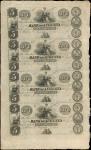 Uncut Sheet of (4). Augusta, Georgia. Bank of Augusta. 18xx. $5-$5-$5-$5. Extremely Fine. Remainder.