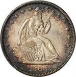 1868-S Liberty Seated Half Dollar. WB-4. Rarity-3. Misplaced Date. Unc Details--Cleaned (PCGS).