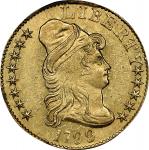 1799 Capped Bust Right Half Eagle. BD-2. Rarity-5+. Small Reverse Stars. MS-62 (PCGS).