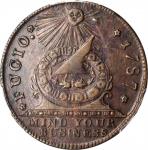 1787 (ca. 1860) Fugio Copper. "New Haven Restrike". Newman 104-FF, W-17560. Rarity-3. Brass. AU-50 (
