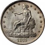 1875-CC Trade Dollar. Type I/I. MS-64 (PCGS).