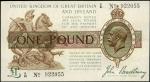 Treasury Series, John Bradbury, £1, ND (1917), serial number E/81 922055, (EPM T16, Pick 351), light