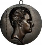 1831 James Augustus Washington Portrait Plaque. Bronze. 135 mm. By David dAngers. Reinis-482. Nearly