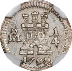 MEXICO. 1/4 Real, 1799-Mo. Mexico City Mint. Charles IV. NGC MS-61.