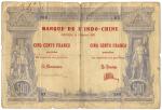 BANKNOTES. MISCELLANEOUS. New Caledonia, Banque de l’Indo-Chine, Noumea: 500-Francs, 3 January 1921,