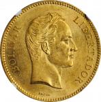 VENEZUELA. 100 Bolivares, 1887. Caracas Mint. NGC MS-62.