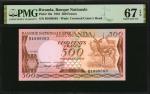 RWANDA. Lot of (3). Banque Nationale. 100 & 500 Francs, 181-989. P-16a, 18 & 19. PMG Gem Uncirculate