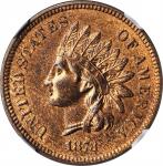 1873 Indian Cent. Close 3. MS-66 RB (NGC). CAC.