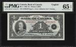 1934年加拿大银行壹圆。CANADA. Bank of Canada. 1 Dollar, 1935. BC-1. English. PMG Gem Uncirculated 65 EPQ.