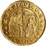 ITALY. Venice. Gold 1/2 Ducato of 4 Zecchini, ND (1789-97)-ZD. Lodovico Manin. NGC EF Details--Toole
