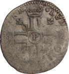 Edict of 1692 Recoined Billon Sol or Quinzain aux huit L. Louis XIV. 1695-P. Dijon Mint. Undertype: 