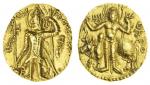 India, Kushan Empire, Vasu Deva II (c.267-300), gold Dinar, 7.96g, nimbate and crowned king standing