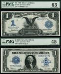 x United States of America, Silver Certificate, $1, 1899, serial number V41089643, blue seal, signat