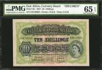 EAST AFRICA. East African Currency Board. 10 Shillings, 1953. P-34s. Specimen. PMG Gem New 65 EPQ.