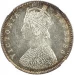 BRITISH INDIA: Victoria, Empress, 1876-1901, AR ½ rupee, 1899-C, KM-491, NGC graded MS62.