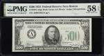 Fr. 2201-ADGS. 1934 $500 Federal Reserve Note. Boston. PMG Choice About Uncirculated 58 EPQ.