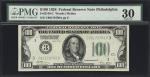 Fr. 2150-C. 1928 $100 Federal Reserve Note. Philadelphia. PMG Very Fine 30.