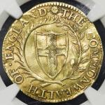 GREAT BRITAIN Commonwealth of England 共和制(1649~60) Unite(20Shillings) 1651 NGC-XF Details “Obv. Graf