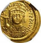 TIBERIUS II CONSTANTINE, 578-582. AV Solidus (4.07 gms), Constantinople Mint. NGC MS, Strike: 5/5 Su