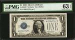 Fr. 1600*. 1928 $1 Silver Certificate Star Note. PMG Choice Uncirculated 63 EPQ.