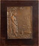 1907 Shepherdess Plaque. Bronze. 190 x 240 mm. By Victor D. Brenner. Smedley-74. Nearly as made.