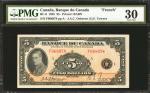 CANADA. Banque du Canada. 5 Dollars, 1935. BC-6. PMG Very Fine 30.