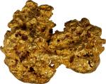 Native Gold Specimen. Approximately 73.0 mm x 57.0 mm x 28.2 mm. 369.93 grams (11.89 troy ounces).