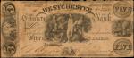 Westchester, New York. The Westchester County Bank. 1837. $5. Fine.