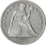 1871-CC Liberty Seated Silver Dollar. OC-1, the only known dies. Top 30 Variety. Rarity-4+. Misplace