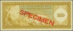 CURACAO. Curacaosche Bank. 250 Gulden, 1958. P-50s. Specimen. Uncirculated.