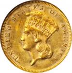 1878 Three-Dollar Gold Piece. MS-62 (NGC).