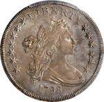 1798 Draped Bust Silver Dollar. Small Eagle. BB-82, B-1a. Rarity-3. 13 Stars. AU-55 (PCGS).