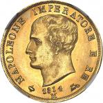 ITALIE - ITALYMilan, royaume d’Italie, Napoléon Ier (1805-1814). 40 lire, 2e type, tranche en creux 