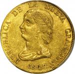 COLOMBIA. 1847-RS 16 Pesos. Bogotá mint. Restrepo M211.21. MS-61 (PCGS).